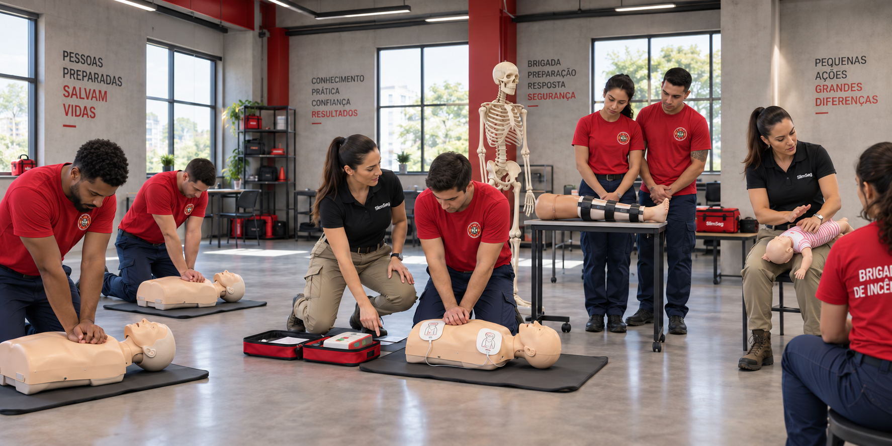 Práticas de RCP, DEA, anatomia, fraturas e desobstrução de vias aéreas